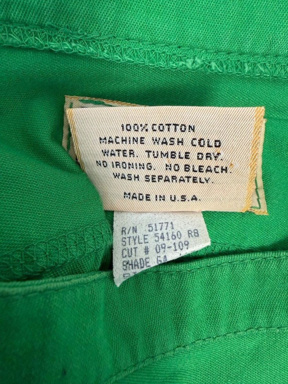 Gene Ewing Bis 100% Cotton 3/4 Sleeve Round Neck Green Blouse Women's Size M - Picture 4 of 9